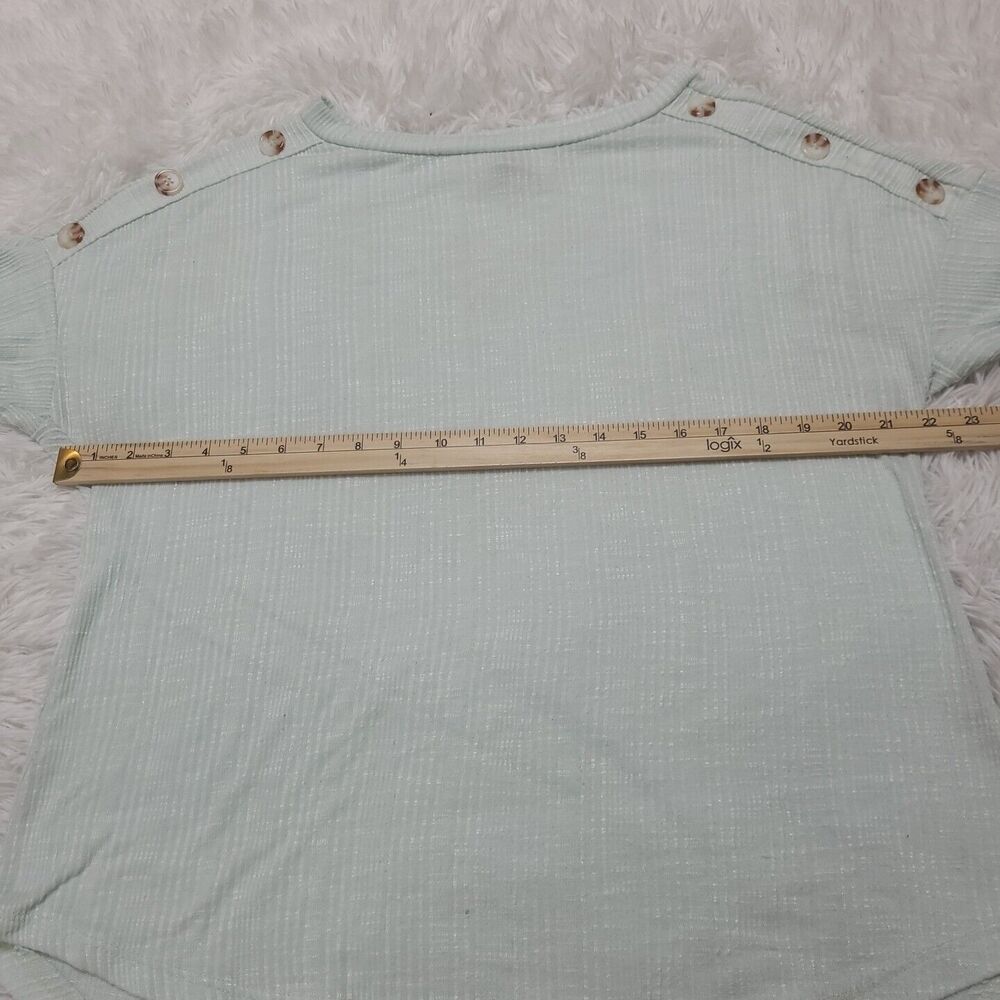 French Laundry Knit Top Womens Size 1XL Blue White Stripe Button Details - Picture 7 of 8